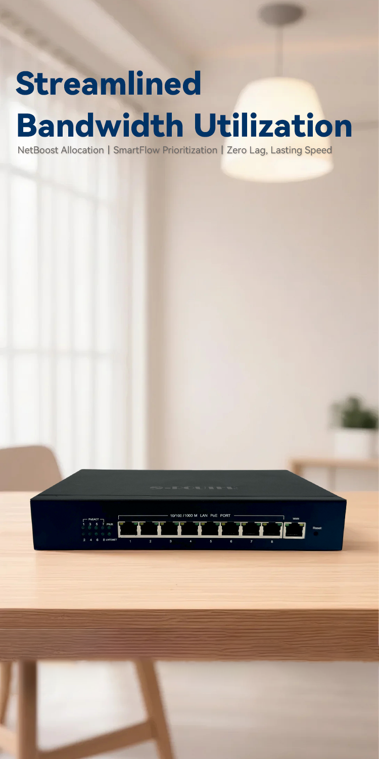 inac0 9p 9 port gigabit unmanaged poe desktop switch (48w)
