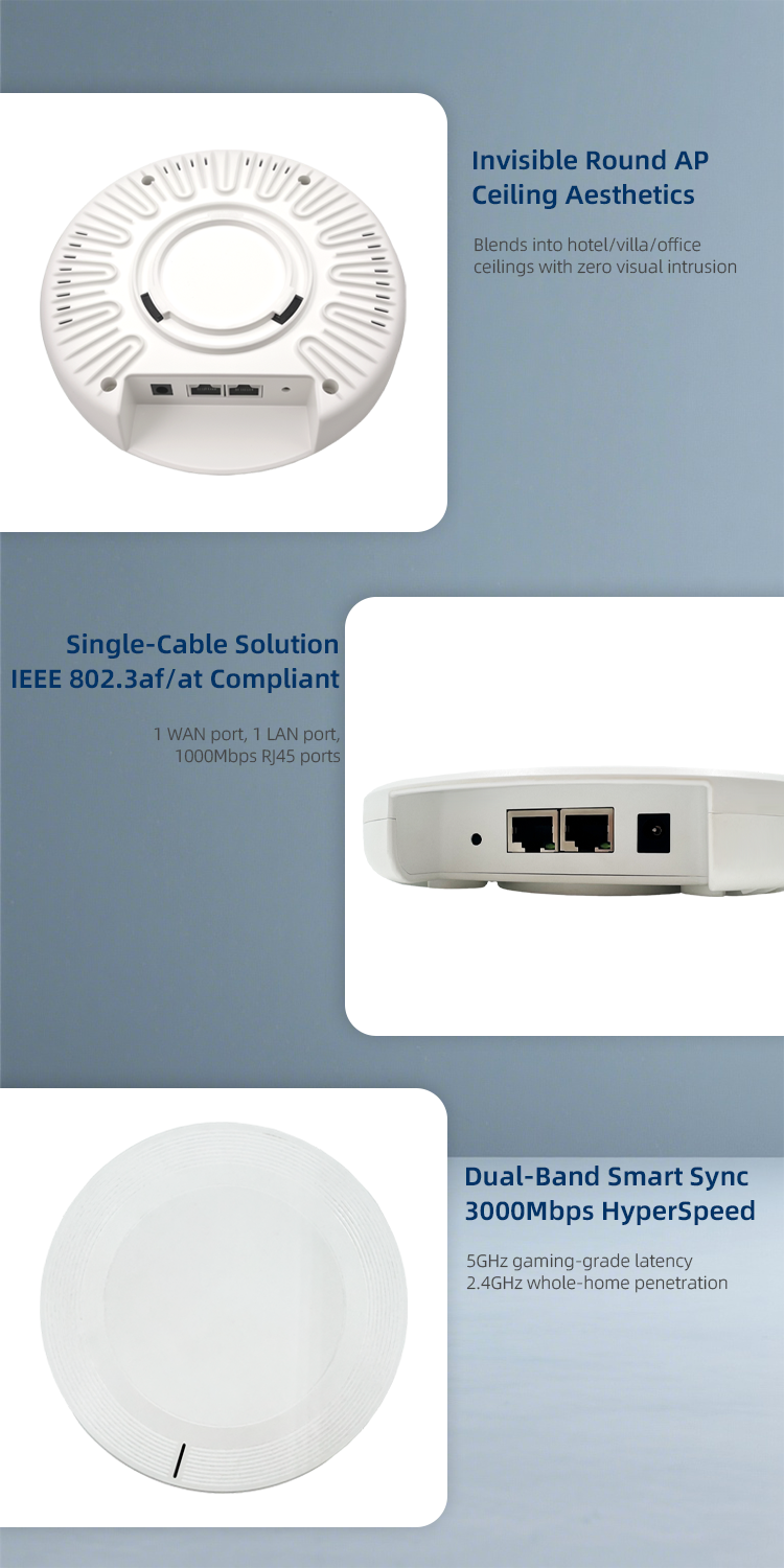 inap810e wifi6 gigabit dual band ax3000 wireless ceiling ap