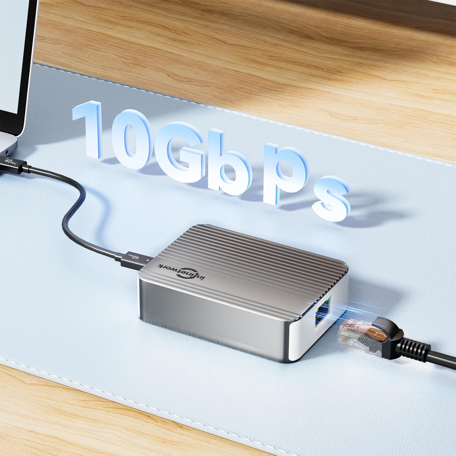 10G Ethernet Adapter (RJ45) with Cable, Multi-Gigabit (10/5/2.5/1/0.1Gbps), for Thunderbolt 3/4 & USB4 10g ethernet adapter (rj45) with cable, multi gigabit (10/5/2.5/1/0.1gbps), for thunderbolt 3/4 & usb4