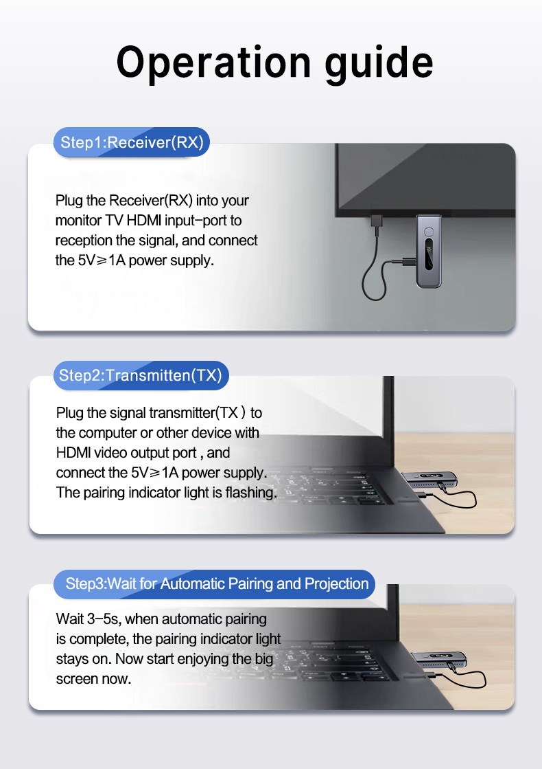 Crystal-Clear Wireless HDMI Extender Break Free from Cables with Stable 4K/1080P Transmission hd13 details (14)