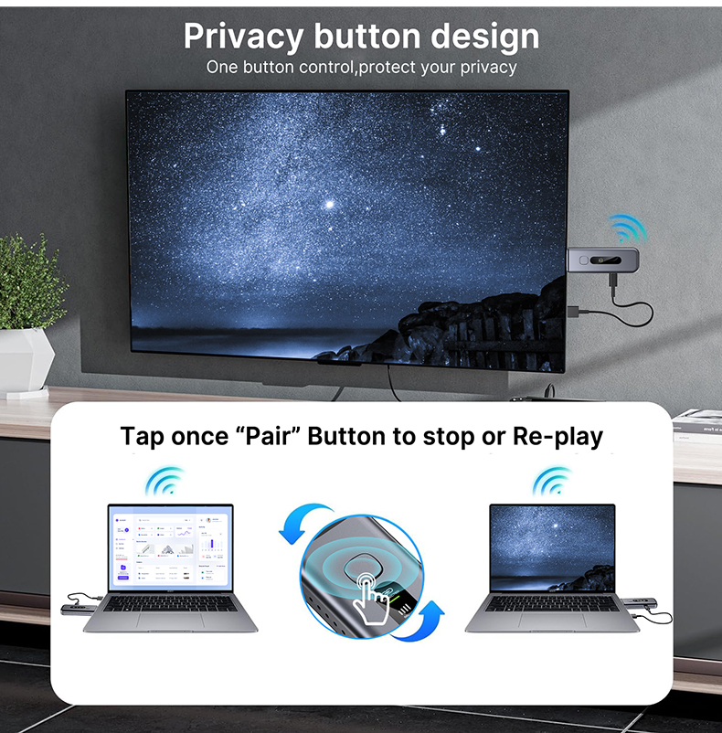 Crystal-Clear Wireless HDMI Extender Break Free from Cables with Stable 4K/1080P Transmission hd13 details (7)