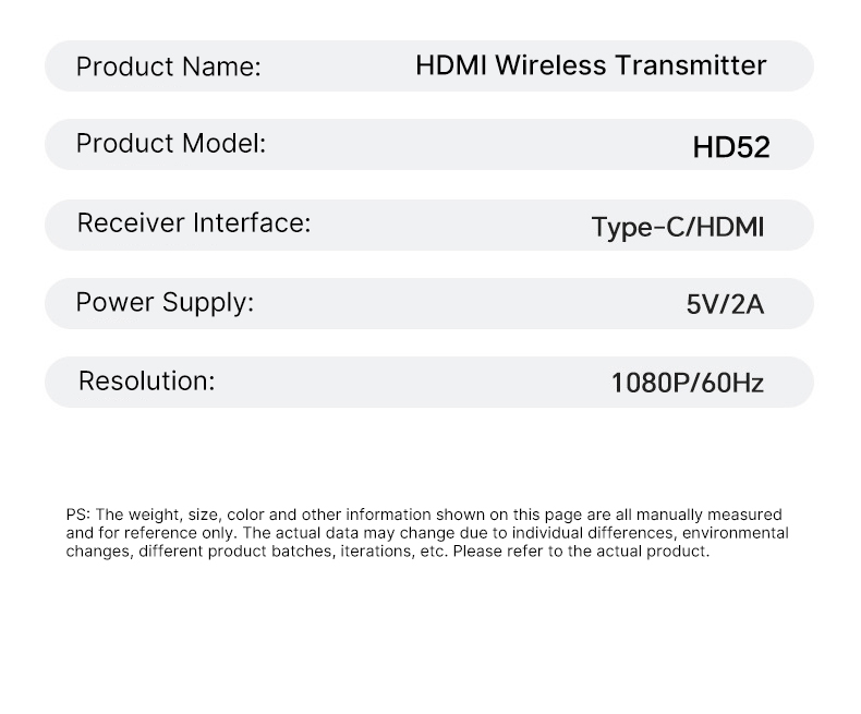 Next-Gen Wireless HDMI Extender: Uninterrupted Streaming for Gaming, Movies & Meetings hd52 details (9)